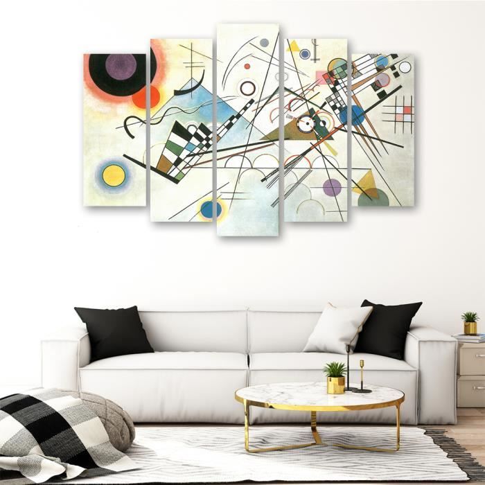 Tenture Murale Kandinsky Composition VIII - 70x50 Cm - Tapisserie Belge Doublée - Neuf Sous Blister