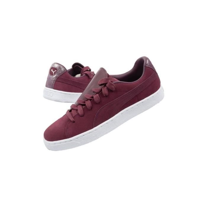 PUMA Baskets Suede Crush Frosted Cerise Femme Adulte Rouge