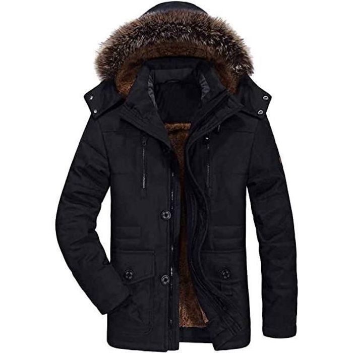 Mens black winter parka sales