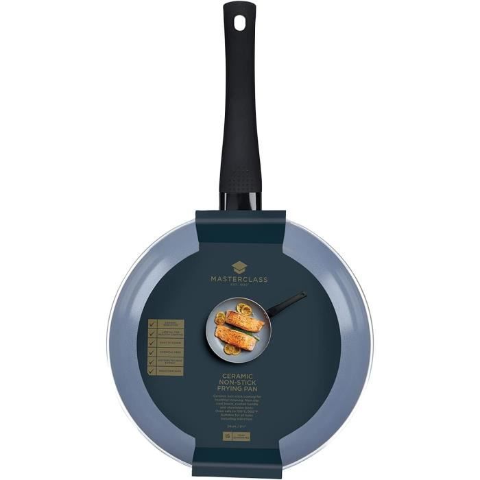 Poêle Antiadhésive Paderno Protech 25 Cm – Aluminium Revêtement Céramique, Noire, Neuve