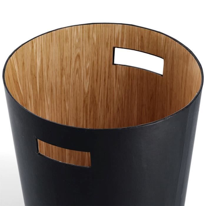Poubelle De Bureau Style Industriel - 16,8L Fer Et Bois - 28x20x30cm - Pour Chambre, Salon, Corbeille à Papier