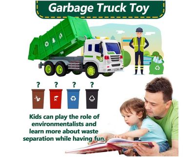 Camion Poubelle Jouet Avec 6 Poubelles, 180 Cartes Tri, Lumières Et Sons – Dès 3 Ans