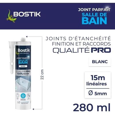 Bostik Joint Parfait – Dissolvant Joint Silicone – Pour Joints Silicone  Salle de Bain et Cuisine – Agit en 30 minutes – Flacon de 100 ml (avec  pinceau applicateur) : : Bricolage