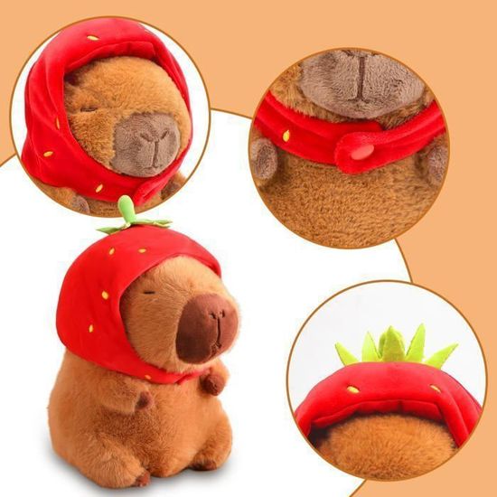 Zaloife – Peluche Capybara 23 Cm Avec Oreiller Tortue – Poupée En Peluche Brun Doux – Compagnon De Jeu, Décoration, Anti-stress – Cadeau Pour Enfants