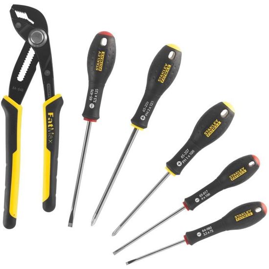 STANLEY Pince Multiprise FATMAX 250mm Avec Tournevis - Fabriqué En France, Mâchoires Renforcées