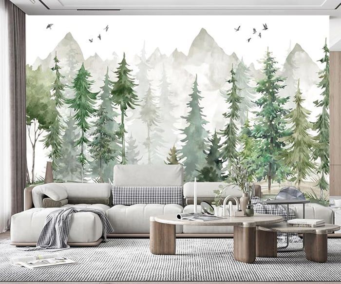 Décor Mural 3D Alpes En MDF Noir - Découpe Laser, Style Moderne, Pour Salon, Chambre, Bureau, Sans Odeur - 5