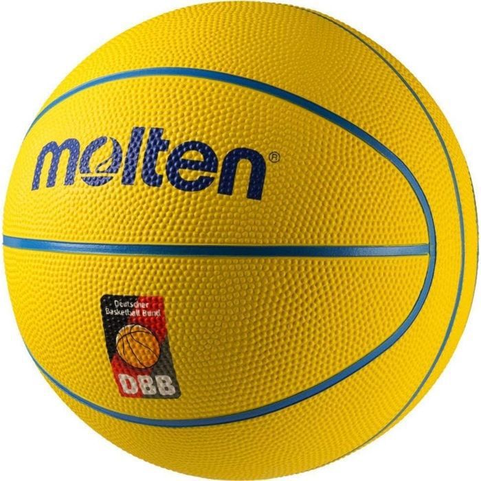 Molten SB4-DBB Basketbal – Officiële Trainingsbal, Lichtgewicht 450g, Omtrek 66cm, Voor U8 & U10, Geel/rood/blauw