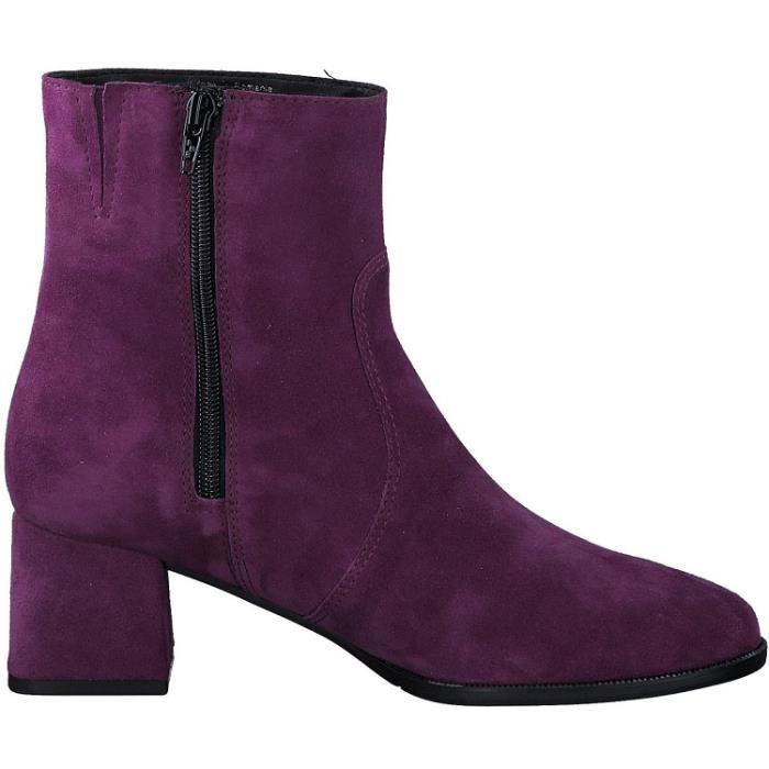 Bottines Femme TAMARIS 2506941 Cuir Violet Talon Compense 5.5cm Bout Pointu Violet Cdiscount Chaussures