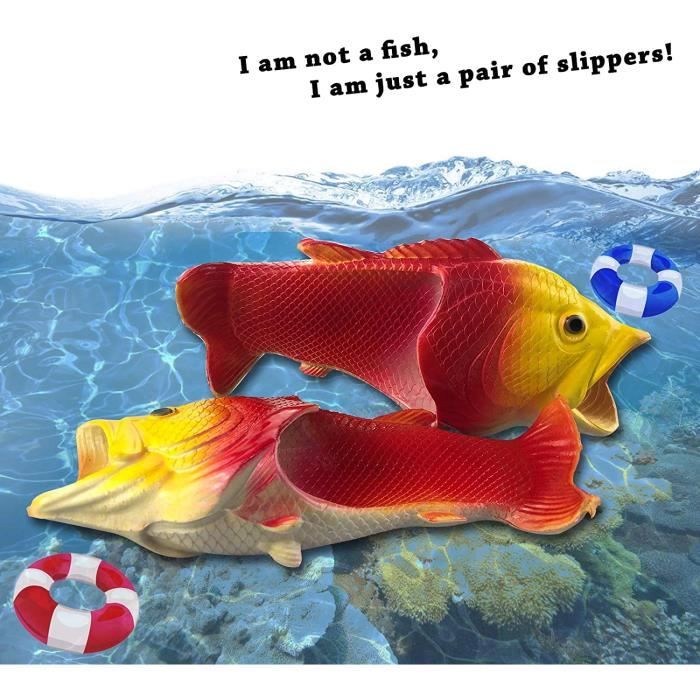 Sandales Poisson ZGEER Rouge Chaussures de Piscine et de Plage