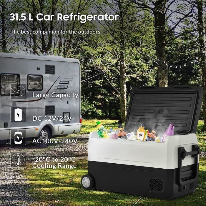 Réfrigérateur Portable à Compression, 12-24V DC Glacière Electrique Voiture  31,5 Mini Frigo Congelateur pour Maison, Voiture, [478] - Cdiscount Auto