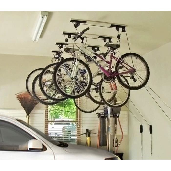 Support Leve Velo De Plafond Fixations Et Crochet Avec Cet Ascenseur Votre Bicycle Prend De La Hauteur H4082 Cdiscount Sport