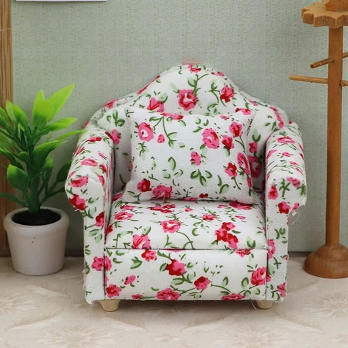 1/12 échelle Dollhouse canapé inclinable Simulation Miniature pour 1/12 échelle Dollhouse canapé inclinable Simulation Miniature pour