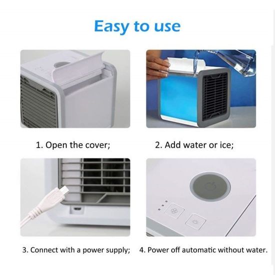 Mini Refroidisseur dair USB Rechargeable Ventilateur de Climatisation Silencieux Mobile Personnel Air Refroidisseur Humidificateur WERTAZ Climatiseur Portable