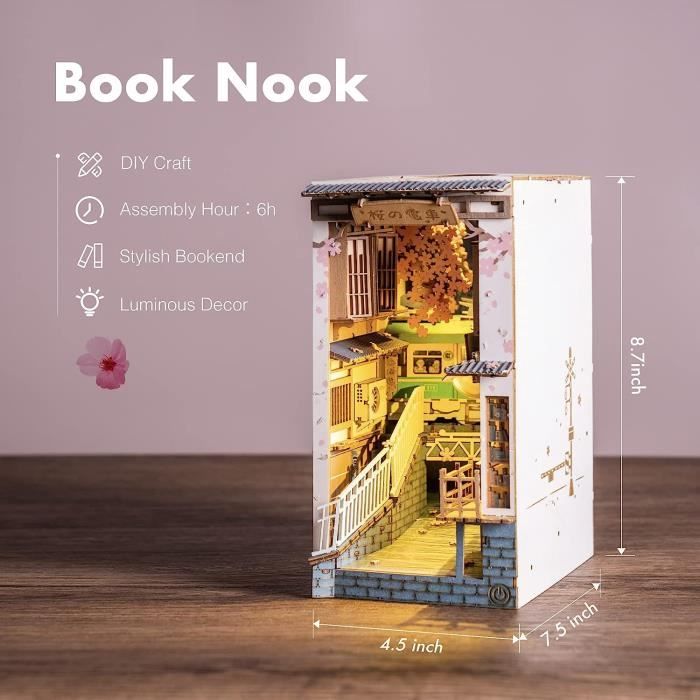 DIY Book Nook Modèle Kit, Bookshelf Insert Diorama Bookends,Maison de Poupée,Puzzle  en Bois 3D,DÉcoration Cadeau D'école - Cdiscount Puériculture & Eveil bébé