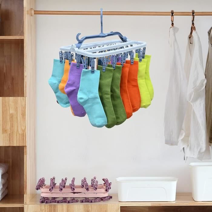 Etendoir Chaussette Étendoir À Chaussettes avec 32 Pinces À Linge