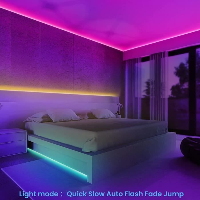 Ruban LED 20M, Bande LED 5050 RGB 360 LEDs Multicolore Dimmable, Kit de Lumiere  LED pour Chambre avec Télécommande Infrarouge 4,420 - Cdiscount Maison