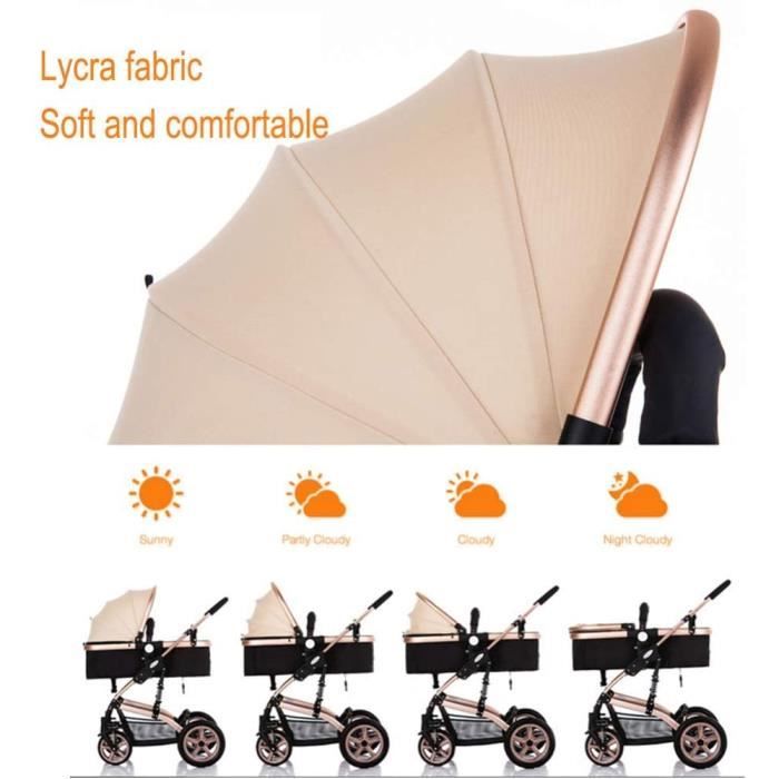 Landau Pliable pour Poussette pour bebe Cadre avec Amortisseur Grands pneus en Caoutchouc avec Couvre Jambes Chaud pour Toute 379 Cdiscount Puericulture Eveil bebe