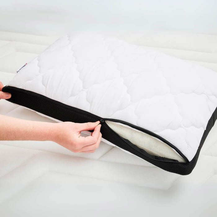 Oreiller Ergonomique Bultex à Mémoire De Forme 33x52 Cm - Mousse Mémofresh Mi-Ferme, Déhoussable, Anti-Acariens