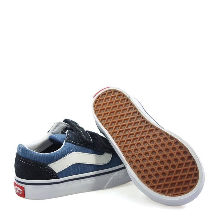 Baskets pour enfants VANS Old Skool Velcro Navy Fermeture scratch Textile Bleu Bleu Cdiscount Chaussures