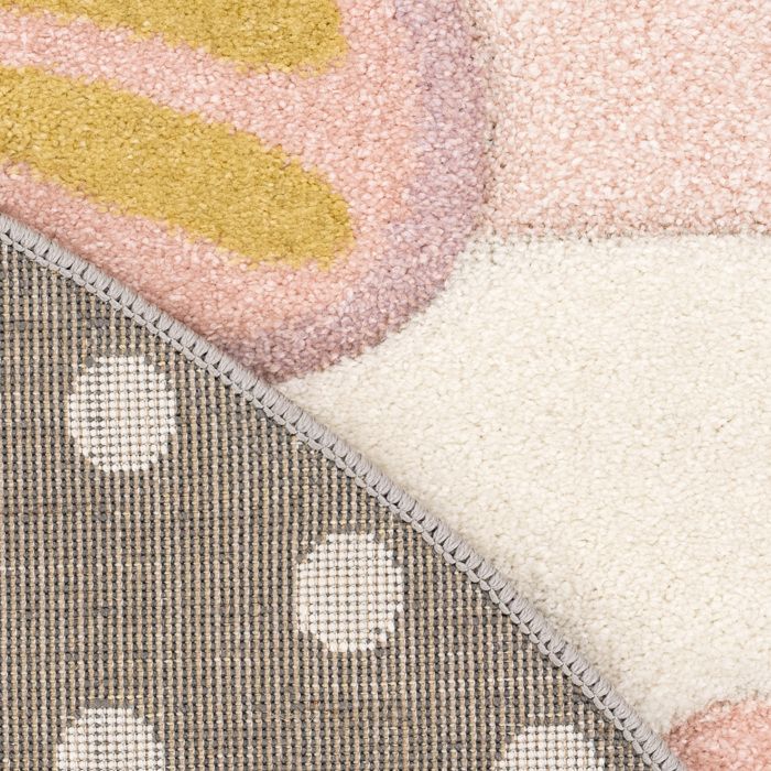 Tapis Chambre Enfant Pastel 3D Paco Home - Cœur Pois Couronne, 160x230 Cm, Doux Et Coloré Pour Fille Ou Garçon