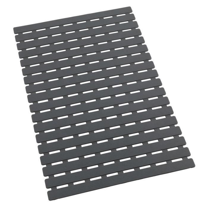WENKO Tapis Baignoire Arinos Gris 63x40 Cm – Antidérapant Ventouses – Sans PVC – Sécurité & Confort Tapis Baignoire Gris 63x40
