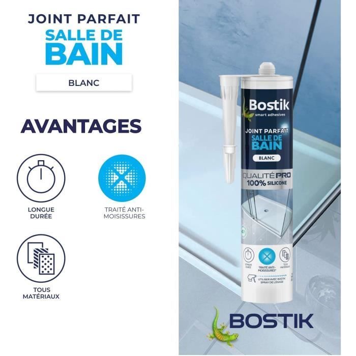 Bostik Joint Parfait – Dissolvant Joint Silicone – Pour Joints Silicone  Salle de Bain et Cuisine – Agit en 30 minutes – Flacon de 100 ml (avec  pinceau applicateur) : : Bricolage