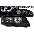 Paire de phares BMW serie 3 E46 98-01 angel eyes led noir-27361163-0