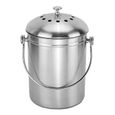 Gris//Crème /& cuisine en acier inoxydable Compost Caddy /& Pack de 1 Filtres