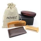 CODREAM Peigne et étui à barbe en bois - Dents fines et grossières - Peigne anti-statique et hypoallergénique pour barbe et moustache