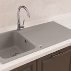 Lisse Évier réversible 1 grande cuve 1 égouttoir en résine - Gris - Essebagno