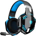 GOBRO Casque de Jeu G2000 Amélioré pour, PC, Casque sans Fil avec 7.1 Bass Surround, Micro Antibruit à Faible Latence, Lumière LED - Bleu