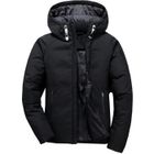 INSFITY Doudoune Homme Duvet de Canard À Capuche Couleur unie-Boutique Hugo - Noir