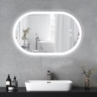 YOLEO Miroir Salle de Bain avec eclairage, Miroir LED, Miroir avec 3 Couleurs de lumière, Anti-Buée, Économie d'Énergie, 50x70cm