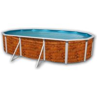 VETA Piscine hors sol en acier ovale 640 x 366 x 120 (Kit complet piscine, Filtre, Skimmer et échelle)