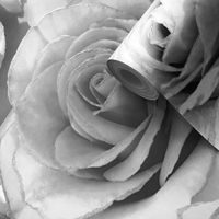 Madison Rose Glitter Papier peint à fleurs gris et argent Muriva 139520