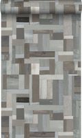 Origin Wallcoverings papier peint imitation bois gris clair et taupe - 53 cm x 10,05 m - 337223