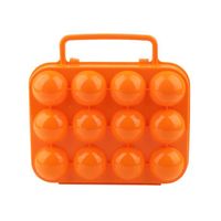 Dioche Plateau d'oeufs Boîte de rangement pour plateau à œufs en plastique à double face avec poignée pour 12 œufs (orange)