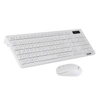 Kit de clavier sans fil et souris optique 2,4 GHz pour PC portable - clavier AZERTY - blanc