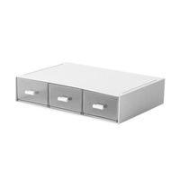 COOK-Organisateur de tiroir de bureau Table de chevet Table de chevet ABS Boîte de rangement Documents Fichiers Papier Grille blanc