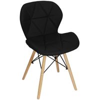 Springos® Chaise rembourrée avec pieds en bois, simili cuir