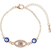 Bracelet Mauvais Œil Bleu Pour Femme Chaîne En Or Bracelets Zircone Cubique Twist Réglable Protection Bijoux Pour Femmes Fil[l5278]
