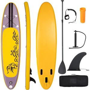 STAND UP PADDLE GYMAX Paddle Board Gonflable en PVC 335x76x15CM, P