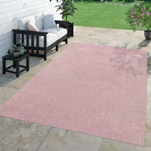 TAPIS D’EXTÉRIEUR Tapis de décoration - Moderne - Rose - Uni - Synthétique - 150 cm Carré