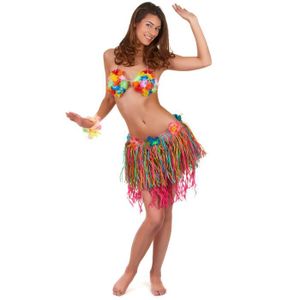 ACCESSOIRE DÉGUISEMENT Jupe hawaïenne courte adulte - Multicolore - Fleur