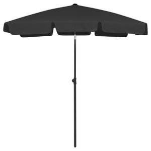 PARASOL Parasol de plage - Marque - Noir 180x120 cm - Anti-UV et anti-décoloration - Inclinable
