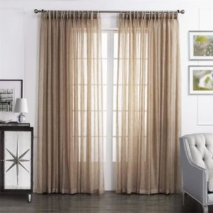 HomeMaison HM69807712 Gris Rideau Organza et Jacquard Cordons Satin/és