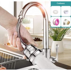 Leikance Embout de robinet rotatif à 360° pour robinet de cuisine Filtre anti-éclaboussures Accessoires de cuisine 