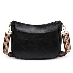 Sac à Main Chic Femme Vintage En Similicuir - Bandoulière Détachable - Bleu, Marron, Noir