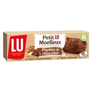 MARBRE & BROWNIE LOT DE 5 - LU - Petit Moelleux Pépites de Chocolat Gâteaux - boîte de 5 sachets - 140 g