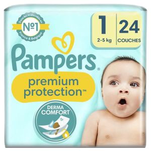 COUCHE LOT DE 2 - PAMPERS - Premium Protection New Baby - Couches taille 1 (2-5 kg) - 24 couches
